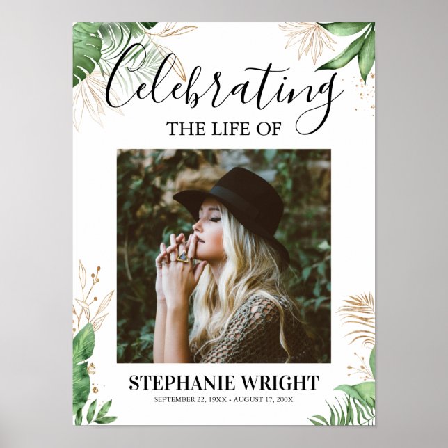 Affiche Panneau de bienvenue pour funérailles botaniques C (Devant)