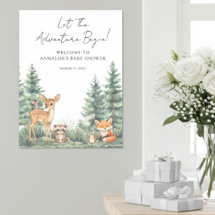 Affiche Panneau de bienvenue pour la baby shower Aventure 