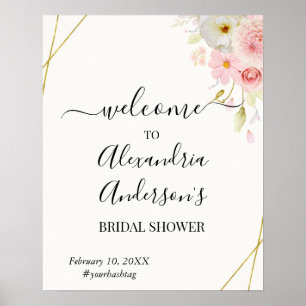 Affiche Panneau de bienvenue pour la baby shower de Dahlia