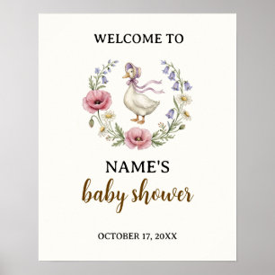 Affiche Panneau de bienvenue pour la baby shower de Mère l