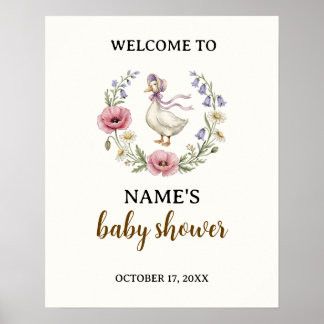 Affiche Panneau de bienvenue pour la baby shower de Mère l