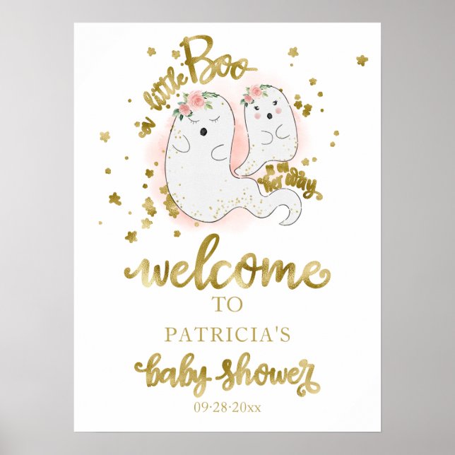 Affiche Panneau de bienvenue pour la baby shower d'Hallowe (Devant)