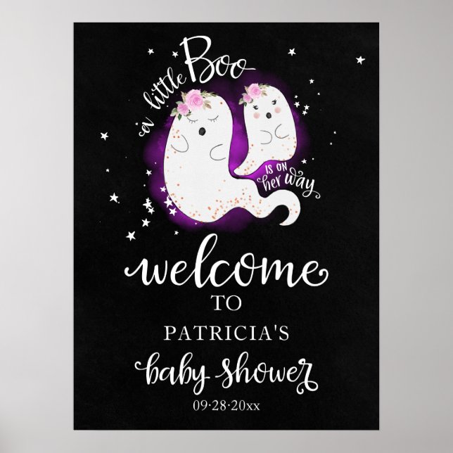Affiche Panneau de bienvenue pour la baby shower d'Hallowe (Devant)