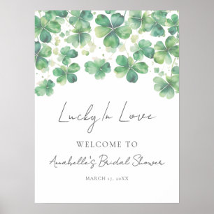 Affiche Panneau de bienvenue pour la baby shower Shamrock 