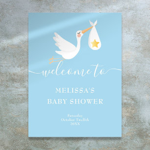 Affiche Panneau de bienvenue pour la baby shower Stork Spe