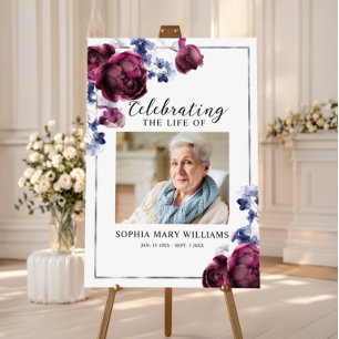 Affiche Panneau de bienvenue pour la célébration de vie fu