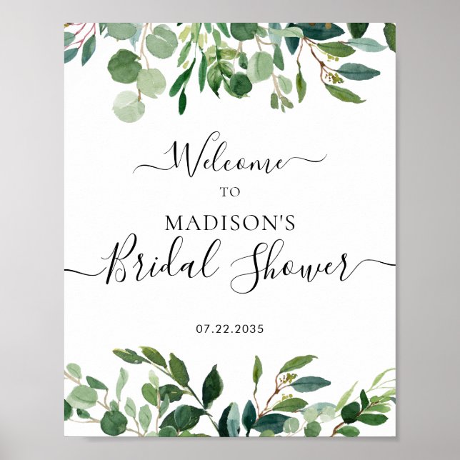 Affiche Panneau de bienvenue pour la douche de la mariée à (Devant)