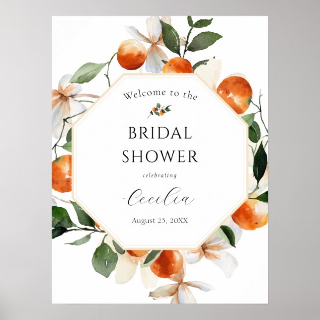 Affiche Panneau de bienvenue pour la douche de mariage à l (Devant)
