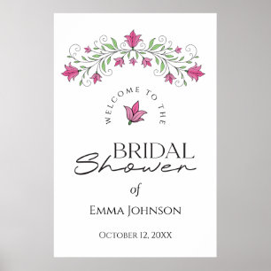 Affiche Panneau de bienvenue pour la douche de mariage aux