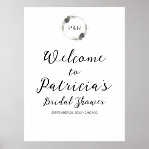 Affiche Panneau de bienvenue pour la douche de mariée à mo