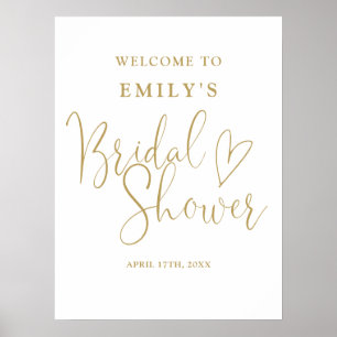 Affiche Panneau de bienvenue pour la douche de mariée en é