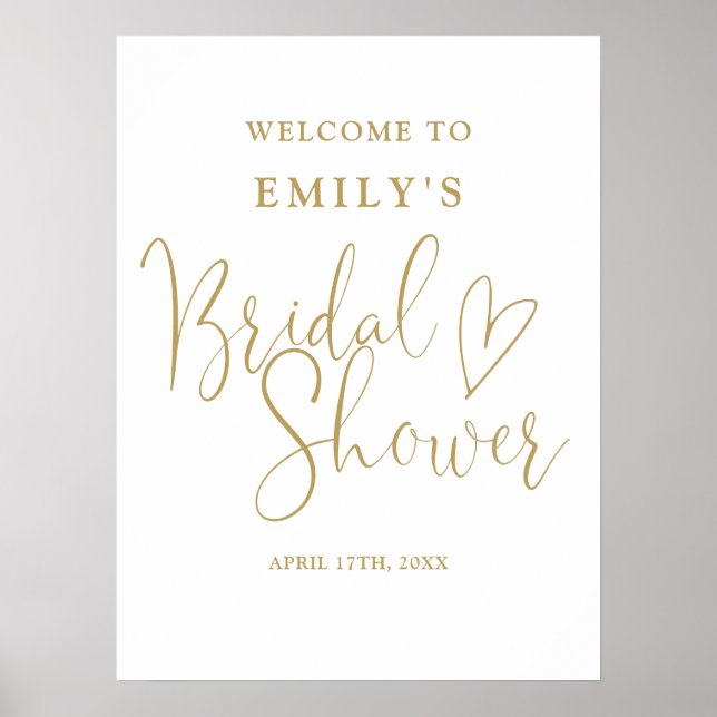 Affiche Panneau de bienvenue pour la douche de mariée en é (Devant)