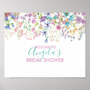 Affiche Panneau de bienvenue pour la douche de mariée flor