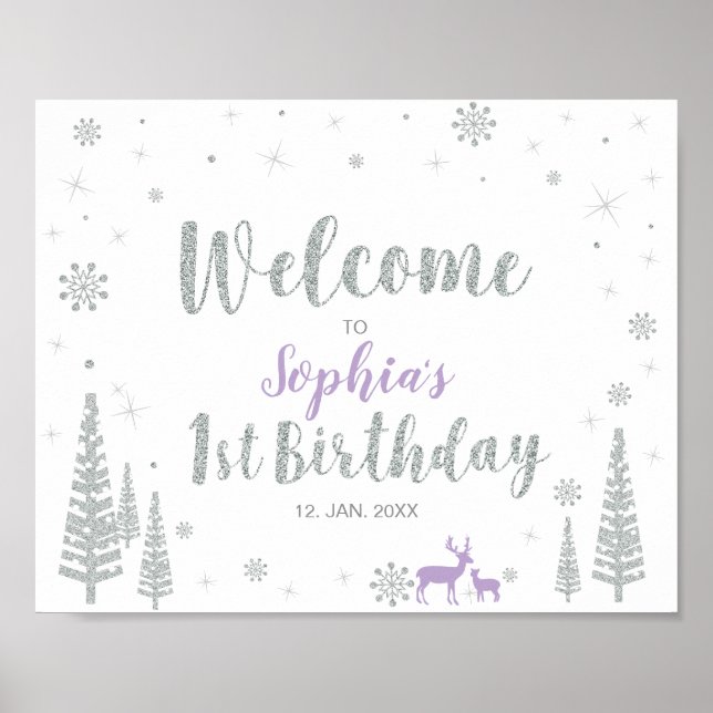 Affiche Panneau de bienvenue pour la fête d'anniversaire d (Devant)