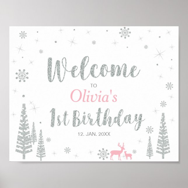 Affiche Panneau de bienvenue pour la fête d'anniversaire d (Devant)