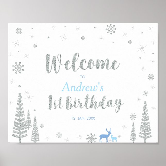 Affiche Panneau de bienvenue pour la fête d'anniversaire d (Devant)