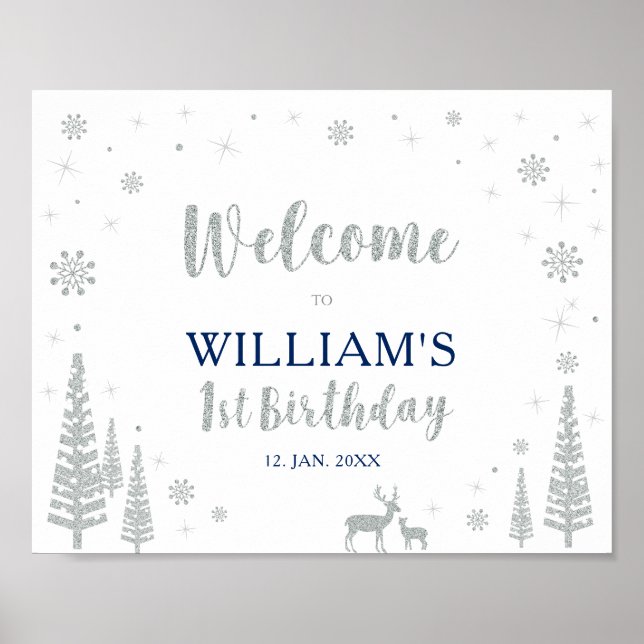 Affiche Panneau de bienvenue pour la fête d'anniversaire d (Devant)