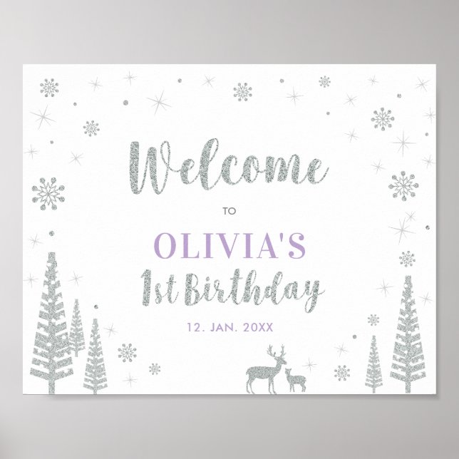 Affiche Panneau de bienvenue pour la fête d'anniversaire d (Devant)