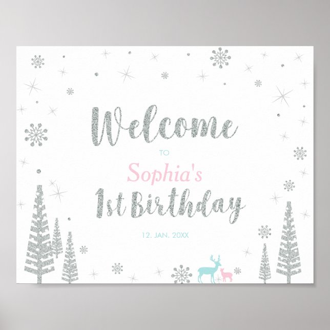 Affiche Panneau de bienvenue pour la fête d'anniversaire d (Devant)