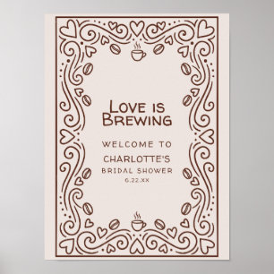 Affiche Panneau de bienvenue pour la fête de mariage Love 