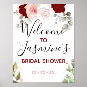Affiche Panneau de bienvenue pour la fête de mariage, Roug