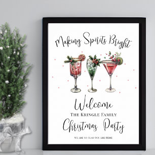 Affiche Panneau de bienvenue pour la fête de Noël des vaca