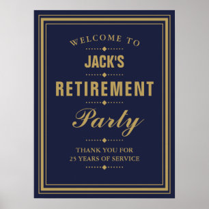 Affiche Panneau de bienvenue pour la fête de retraite Navy