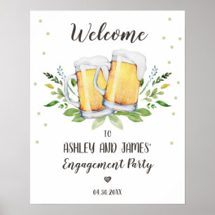 Affiche Panneau de bienvenue pour la fête d'engagement Lov