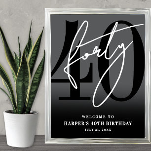 Affiche Panneau de bienvenue pour la fête des 40 ans en no