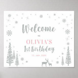 Affiche Panneau de bienvenue pour la fête du 1er anniversa