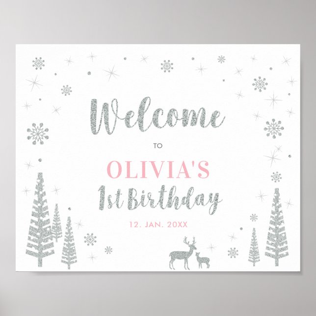 Affiche Panneau de bienvenue pour la fête du 1er anniversa (Devant)