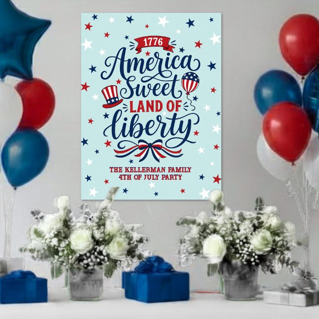 Affiche Panneau de bienvenue pour la fête du 4 juillet (4th Of July Party Welcome Sign)