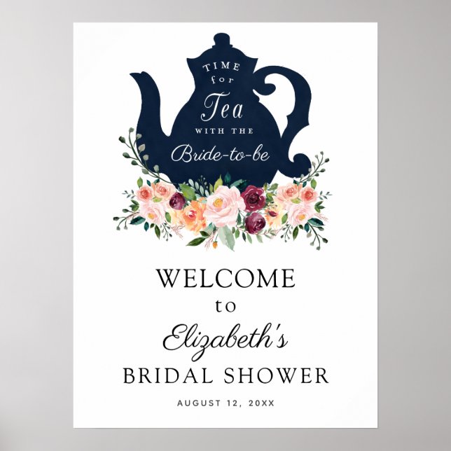 Affiche Panneau de bienvenue pour la fête prénuptiale Time (Devant)