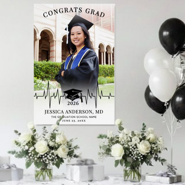 Affiche Panneau de bienvenue pour la photo de remise des d (Medical School Graduation Photo Welcome Sign)