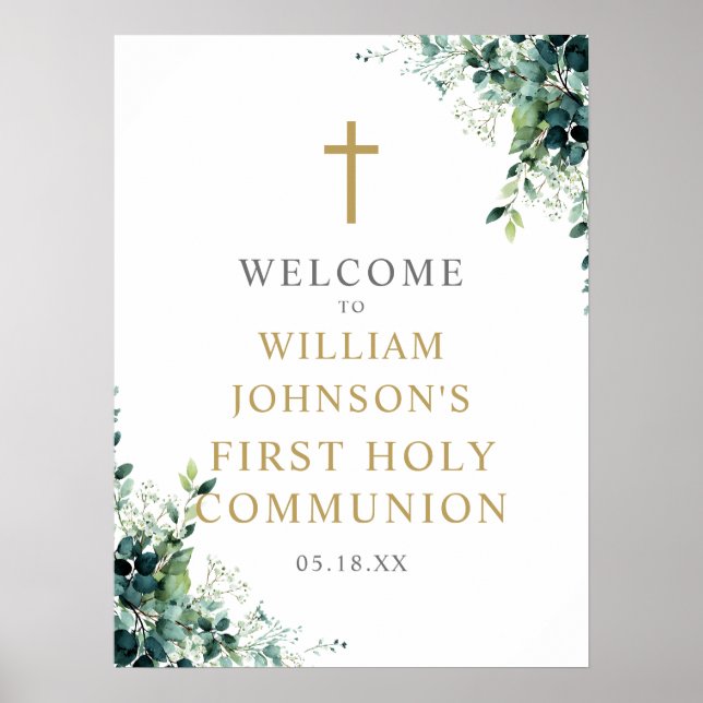 Affiche Panneau de bienvenue pour la première communion av (Devant)