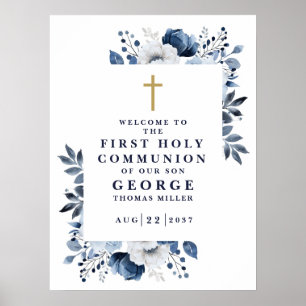 Affiche Panneau de bienvenue pour la première communion bo