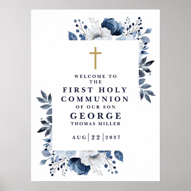 Affiche Panneau de bienvenue pour la première communion bo (Devant)