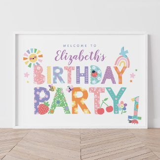 Affiche Panneau de bienvenue pour la première fête d'anniv