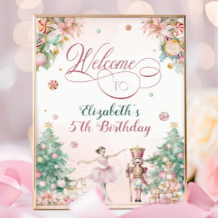 Affiche Panneau de bienvenue pour l'anniversaire des fille