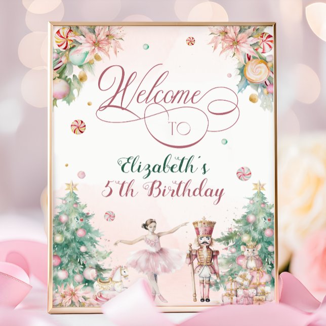 Affiche Panneau de bienvenue pour l'anniversaire des fille (Créateur téléchargé)