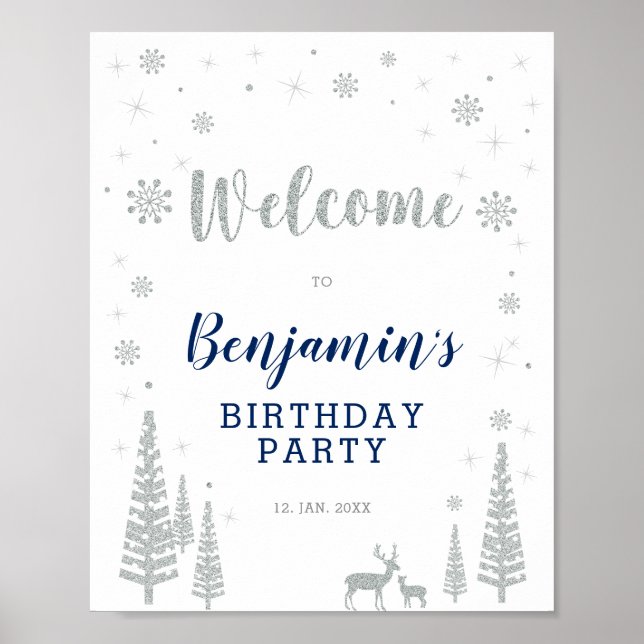Affiche Panneau de bienvenue pour l'anniversaire d'un garç (Devant)