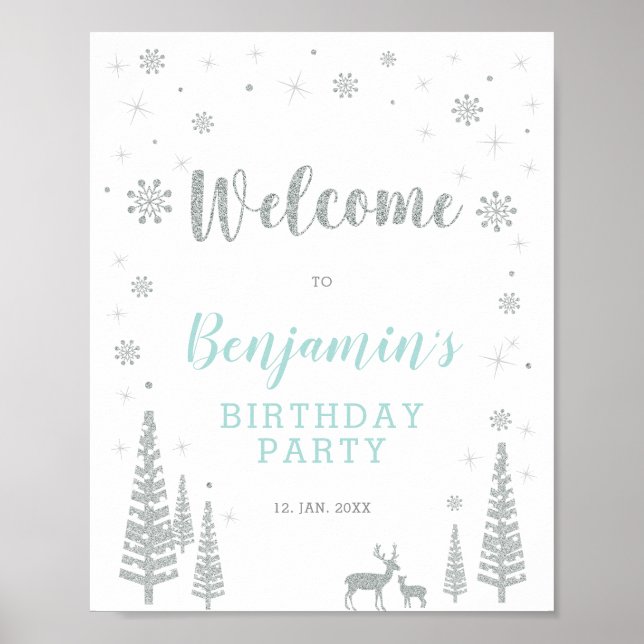 Affiche Panneau de bienvenue pour l'anniversaire d'un garç (Devant)