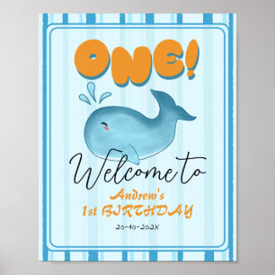 Affiche Panneau de bienvenue pour le 1er anniversaire de b