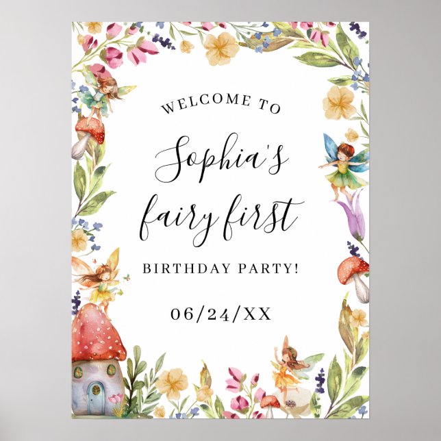 Affiche Panneau de Bienvenue pour le 1er Anniversaire de F (Devant)