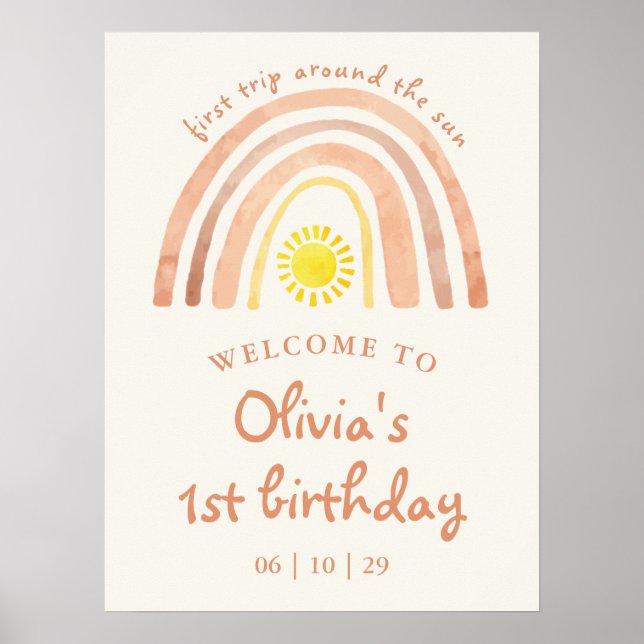 Affiche Panneau de bienvenue pour le 1er anniversaire Firs (Devant)