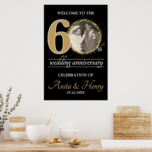 Affiche Panneau de bienvenue pour le 60e anniversaire ou t (Cuisine)