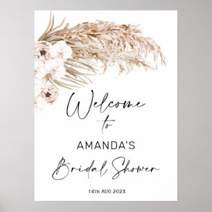 Affiche Panneau de bienvenue pour le bridal shower Bohemia