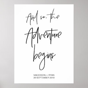 Affiche Panneau de bienvenue pour le début de l'aventure
