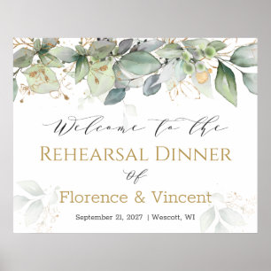 Affiche Panneau de bienvenue pour le dîner de répétition a