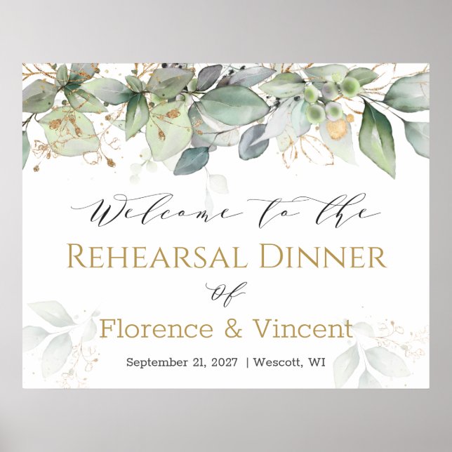Affiche Panneau de bienvenue pour le dîner de répétition a (Devant)